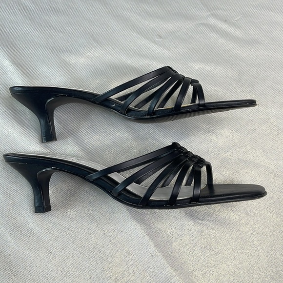 Vintage Y2K Strappy Square Toe Kitten Heels Black Paula Premier Collection 8.5 - Picture 6 of 11